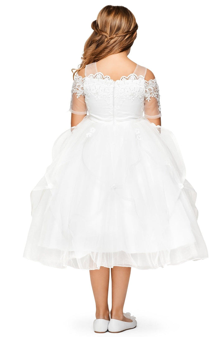 Girls Off Shoulder Lace Dress by Cinderella Couture 5091