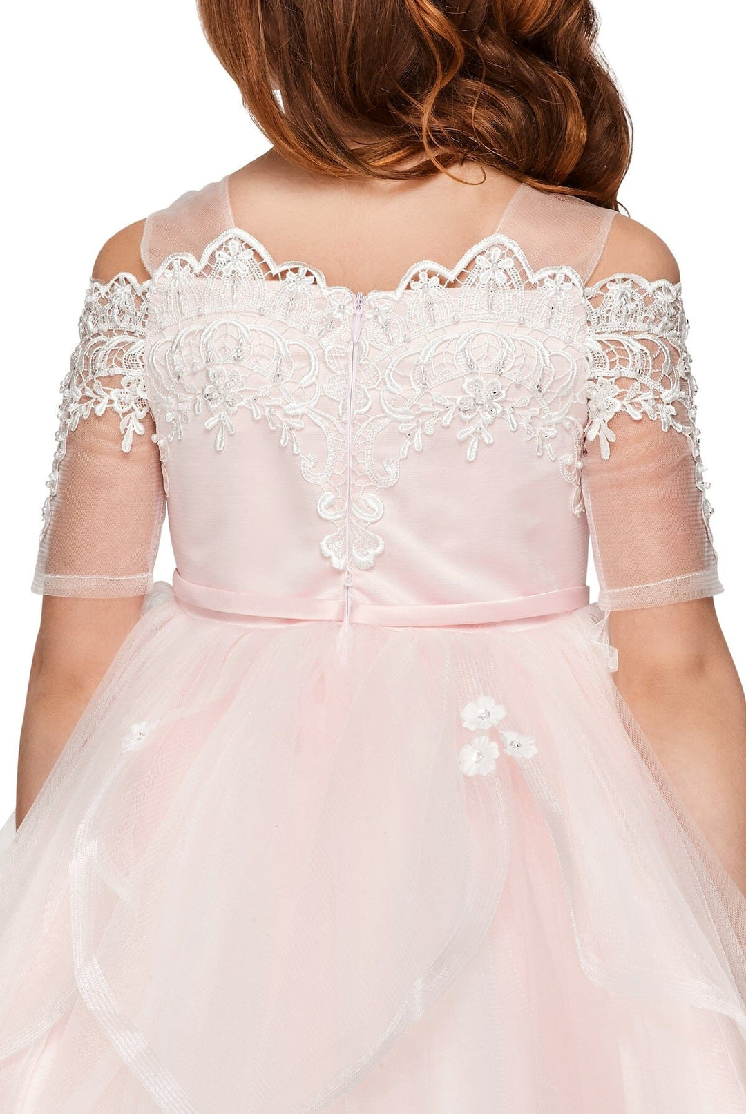 Girls Off Shoulder Lace Dress by Cinderella Couture 5091