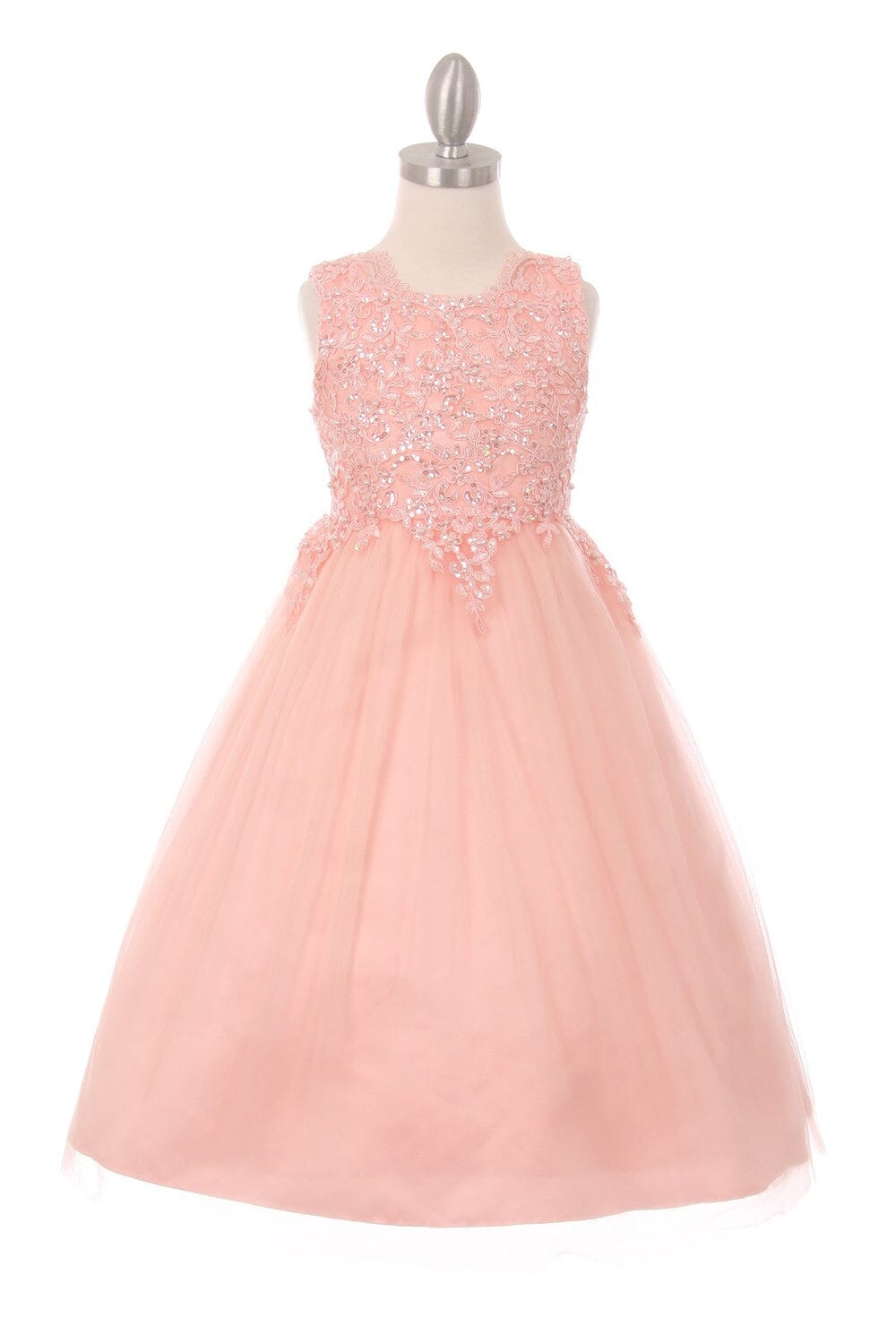 Girls Sleeveless Tulle Dress with Sequin Bodice by Cinderella Couture 5008