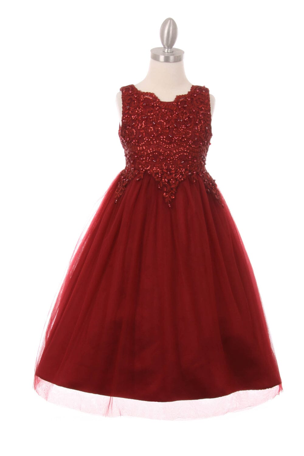 Girls Sleeveless Tulle Dress with Sequin Bodice by Cinderella Couture 5008