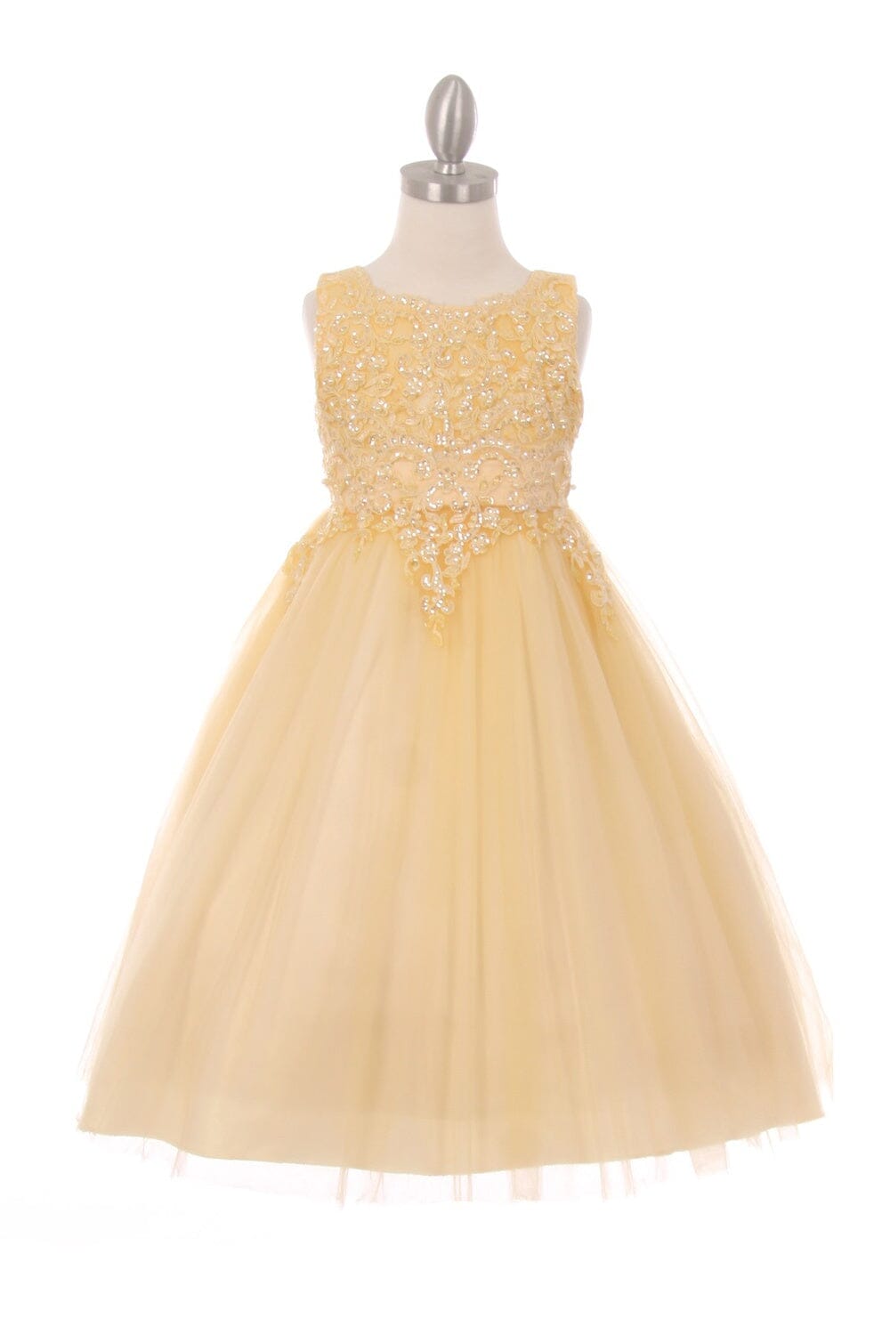 Girls Sleeveless Tulle Dress with Sequin Bodice by Cinderella Couture 5008