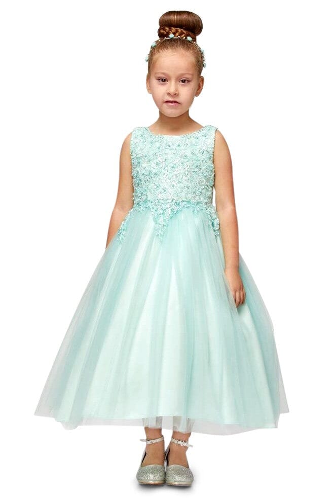 Girls Sleeveless Tulle Dress with Sequin Bodice by Cinderella Couture 5008