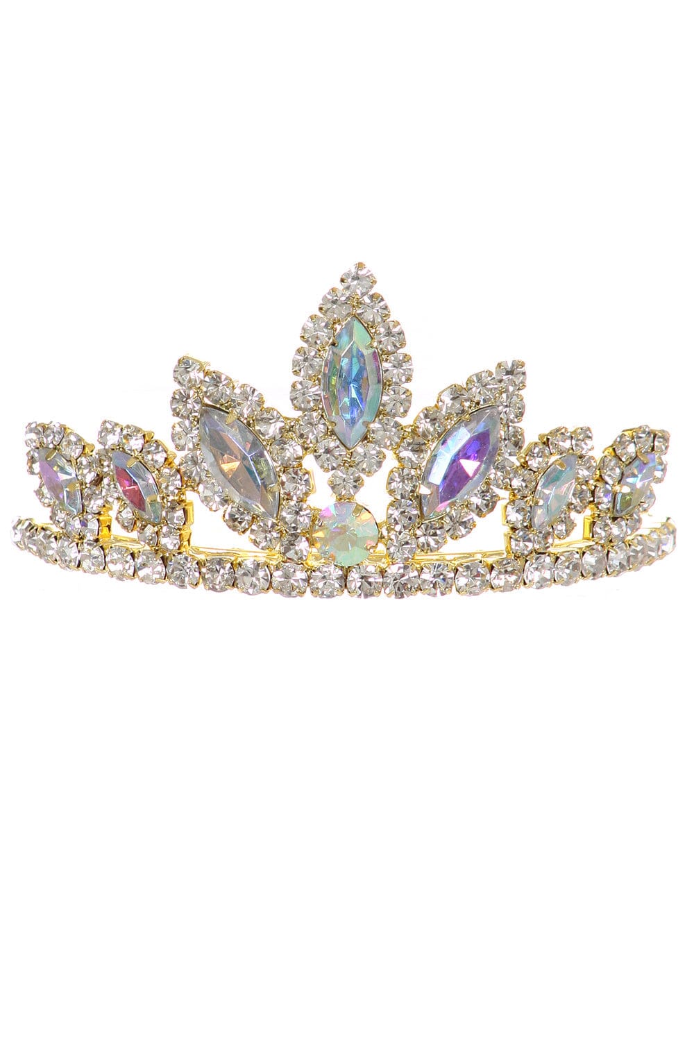 Girls Stone Mini Silver Tiara with Comb