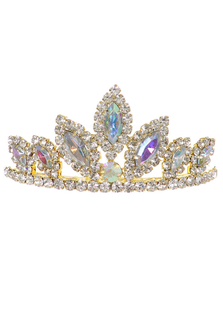 Girls Stone Mini Silver Tiara with Comb