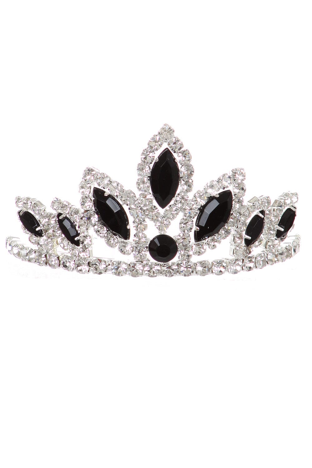 Girls Stone Mini Silver Tiara with Comb