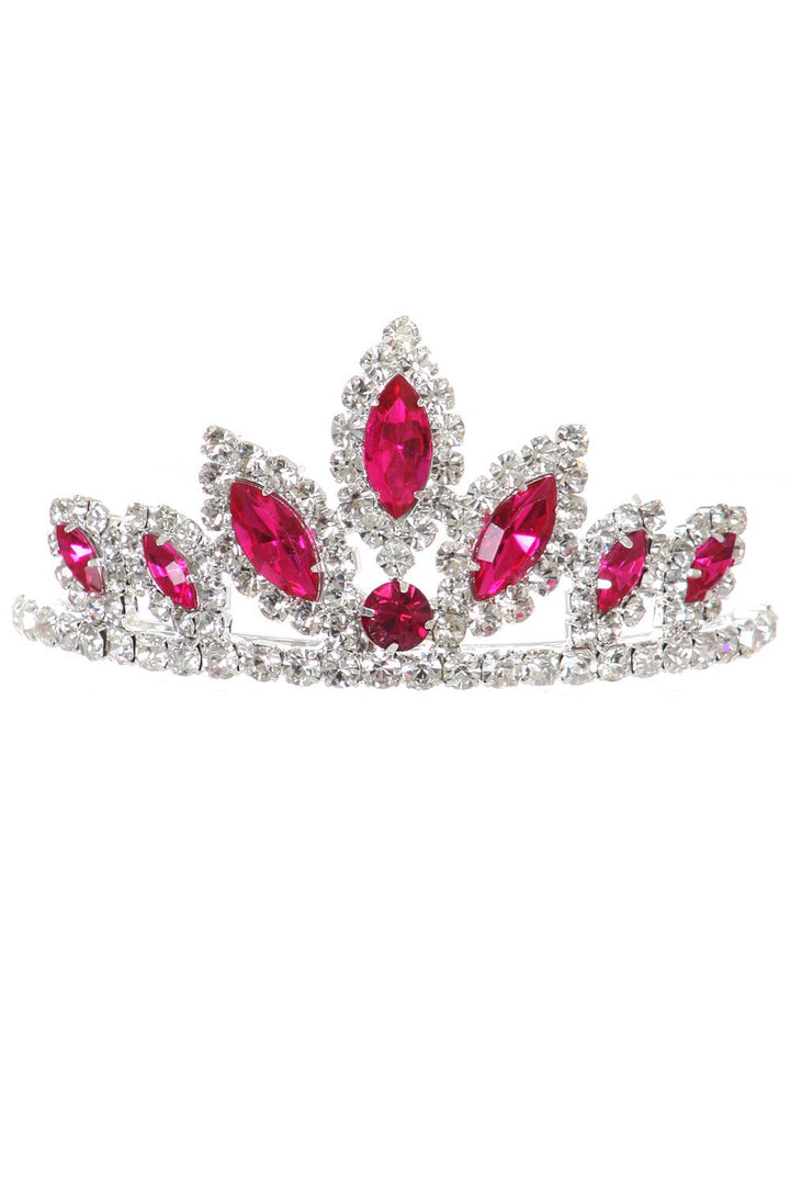 Girls Stone Mini Silver Tiara with Comb