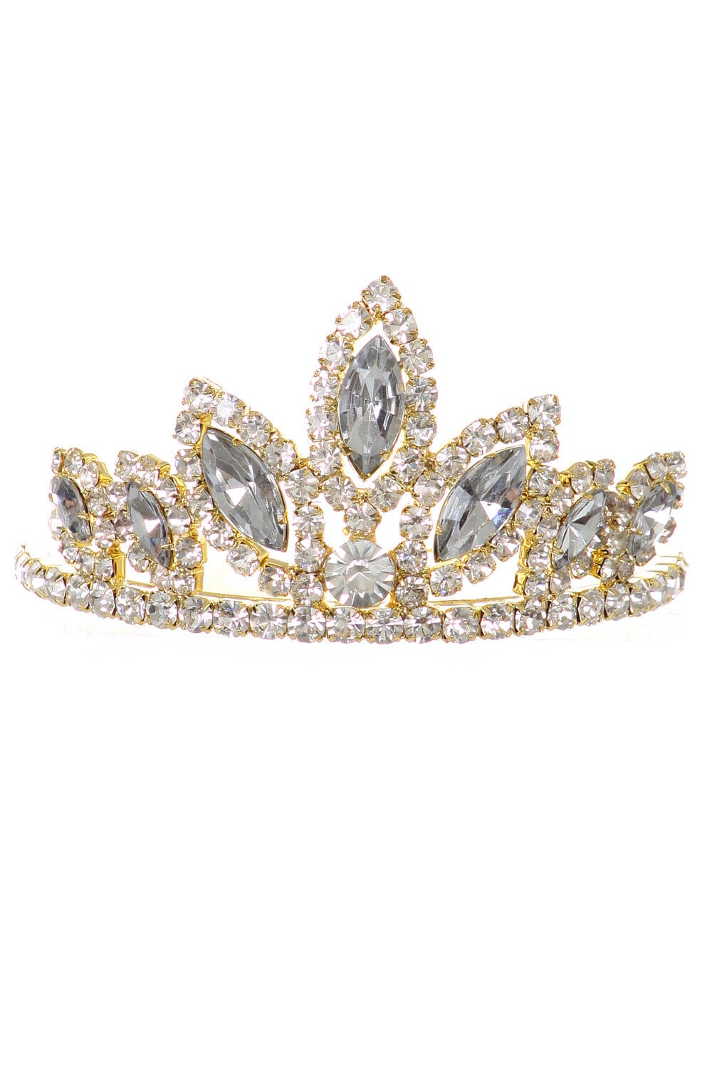 Girls Stone Mini Silver Tiara with Comb