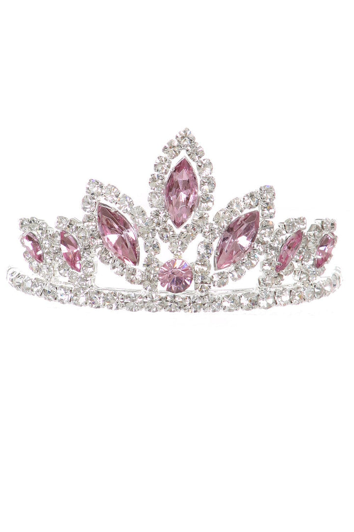 Girls Stone Mini Silver Tiara with Comb