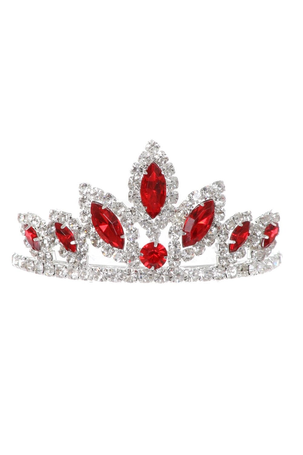 Girls Stone Mini Silver Tiara with Comb