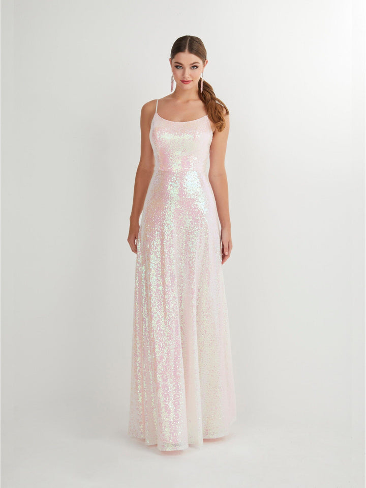 Iridescent Sequin Sleeveless A-line Gown by Studio 17 12915