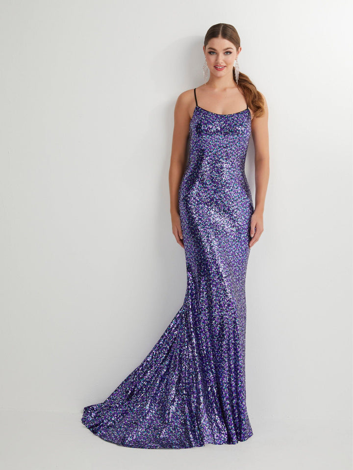 Iridescent Sequin Sleeveless Mermaid Dress by Studio 17 12914