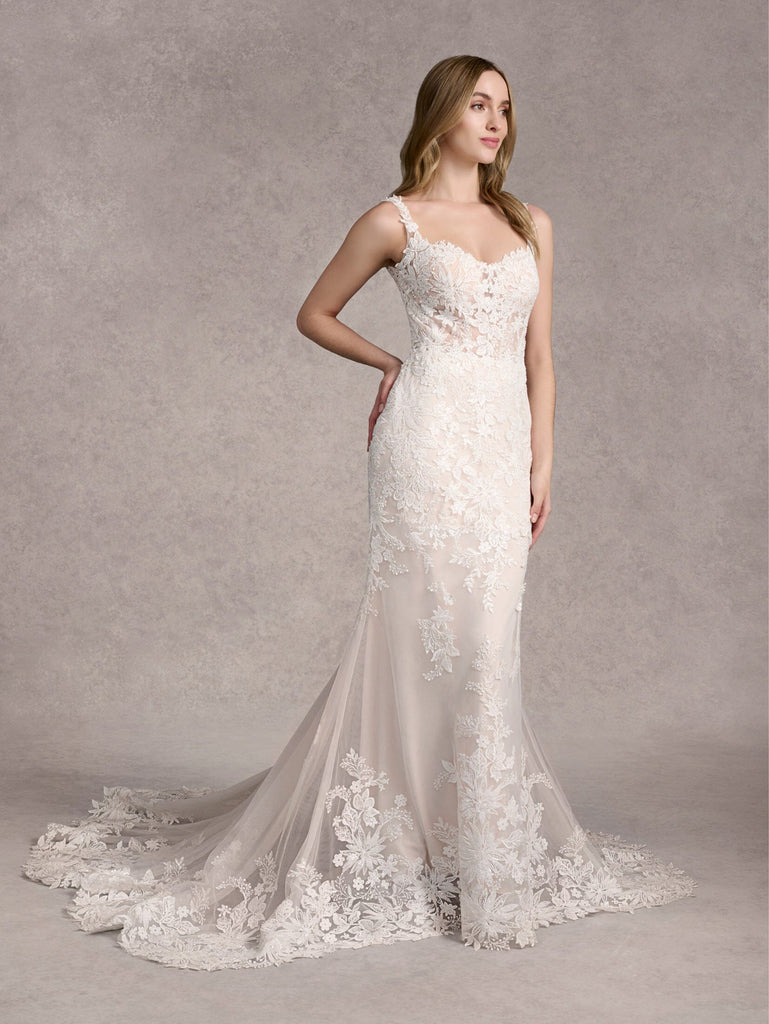 Lace Applique Sheath Bridal Gown by Adrianna Papell 31262L ABC