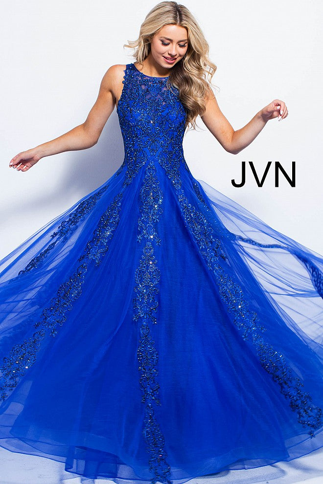 Tulle Sleeveless A-line Gown by Jovani 59046