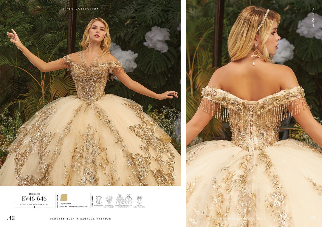 Layered Off Shoulder Quinceanera Dress by Ragazza EV46-646