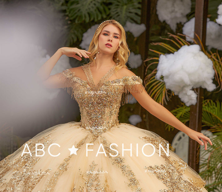 Layered Off Shoulder Quinceanera Dress by Ragazza EV46-646