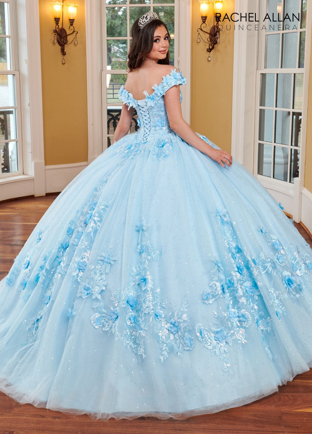 Off Shoulder Cape Quinceanera Dress by Rachel Allan RQ2160