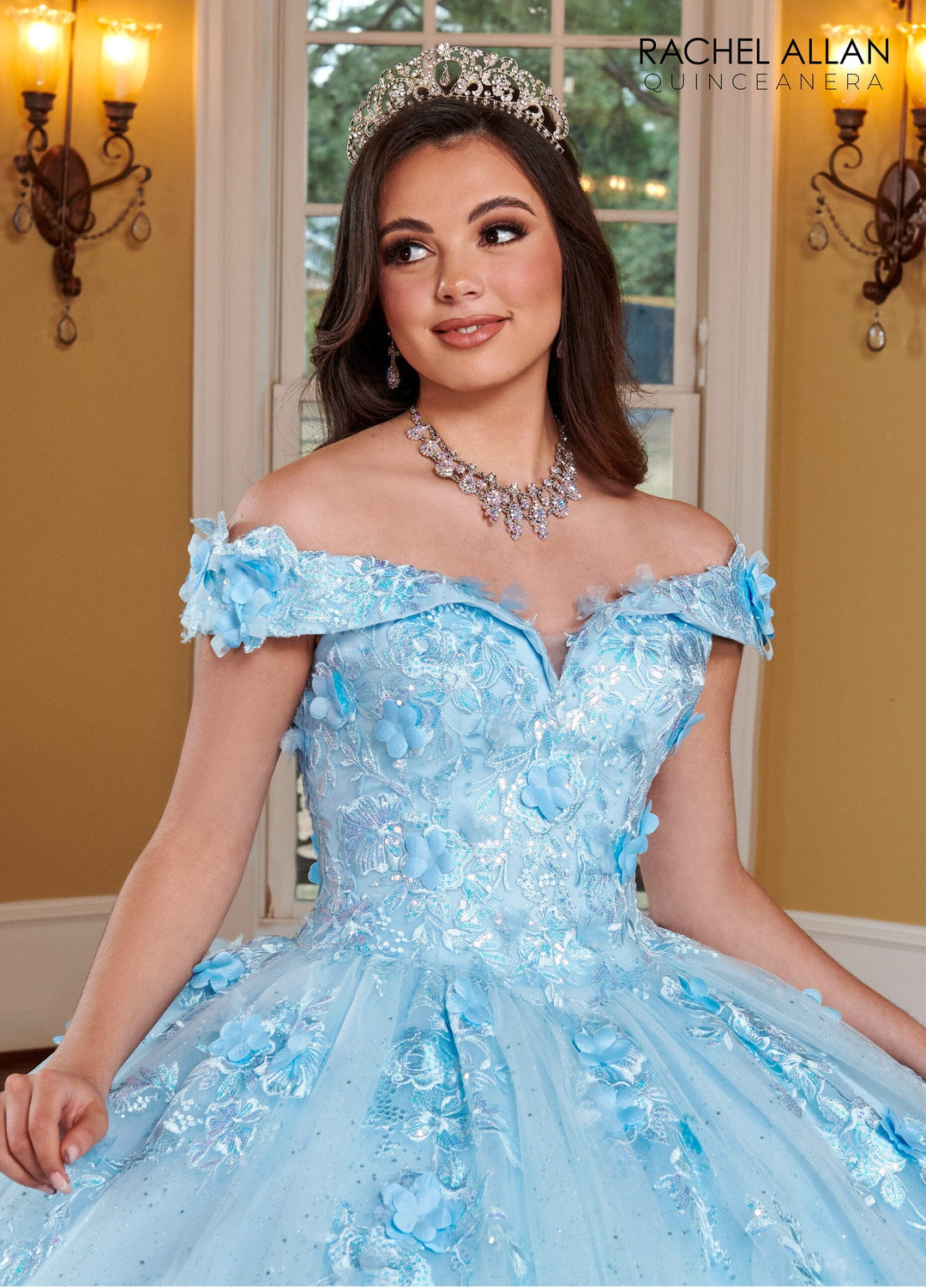 Off Shoulder Cape Quinceanera Dress by Rachel Allan RQ2160