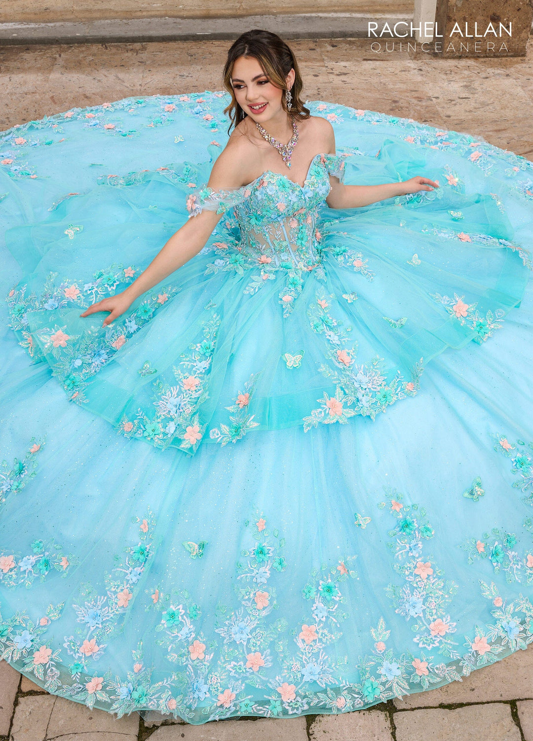 Off Shoulder Corset Quinceanera Dress by Rachel Allan RQ2179