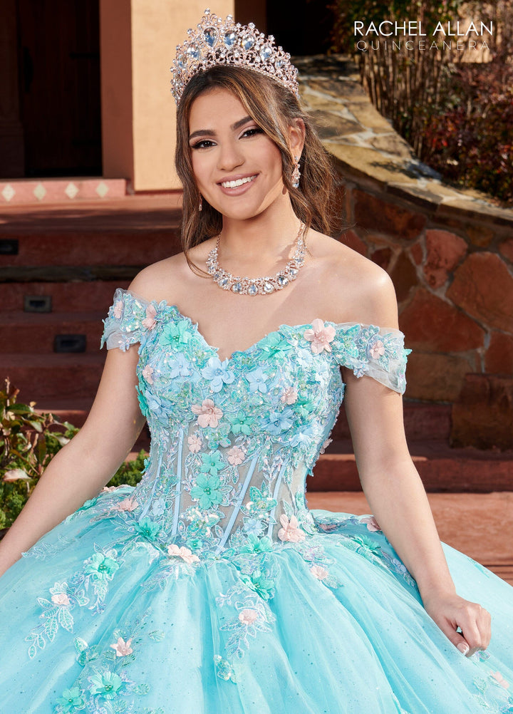 Off Shoulder Corset Quinceanera Dress by Rachel Allan RQ2179