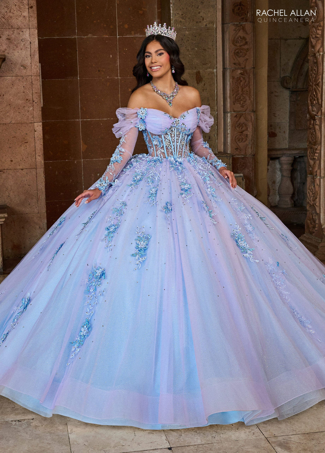 Off Shoulder Corset Quinceanera Dress by Rachel Allan RQ2188