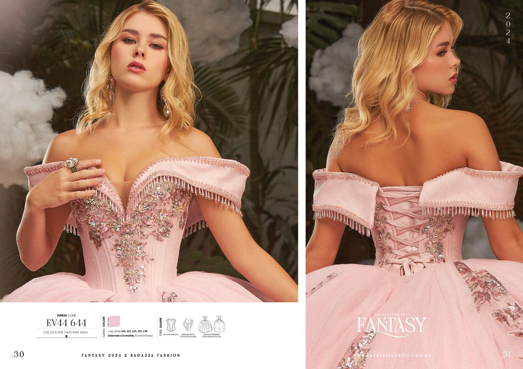 Off Shoulder Corset Quinceanera Dress by Ragazza EV44-644