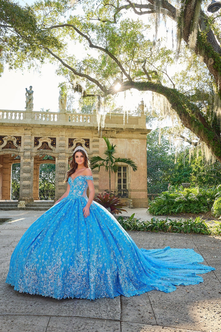 Off Shoulder Fringe Quinceanera Dress by Amarra 54220