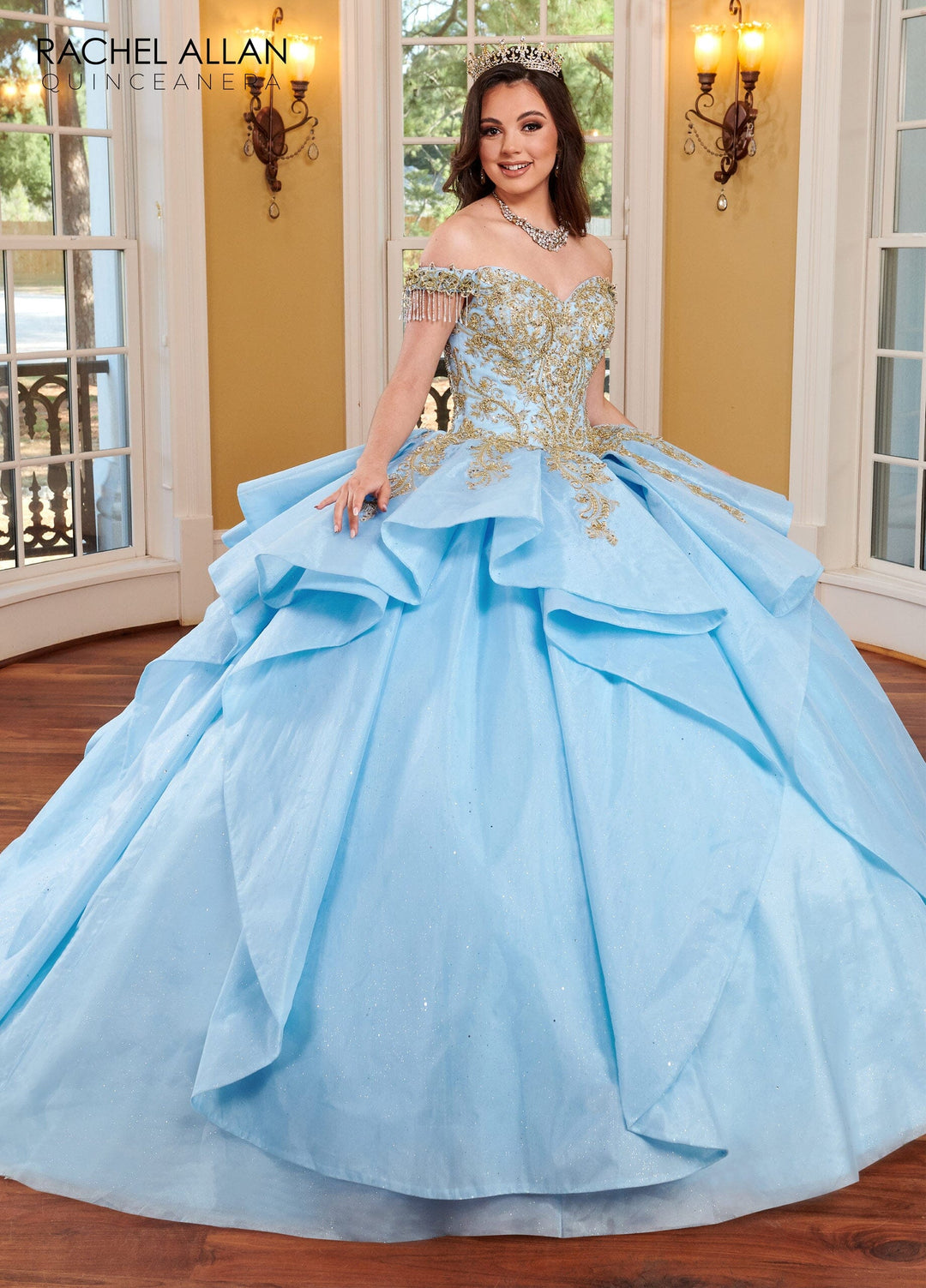 Off Shoulder Layered Quinceanera Dress by Rachel Allan RQ1117