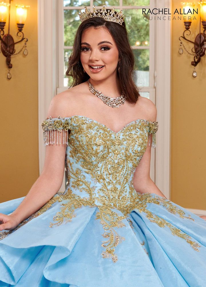 Off Shoulder Layered Quinceanera Dress by Rachel Allan RQ1117