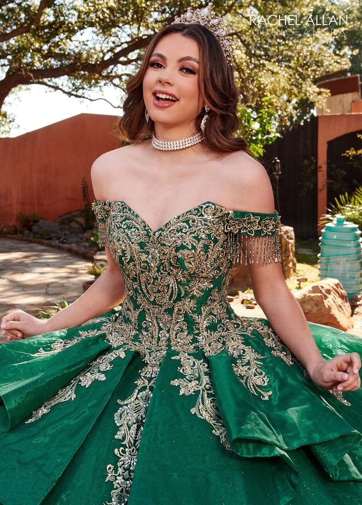 Off Shoulder Layered Quinceanera Dress by Rachel Allan RQ1117