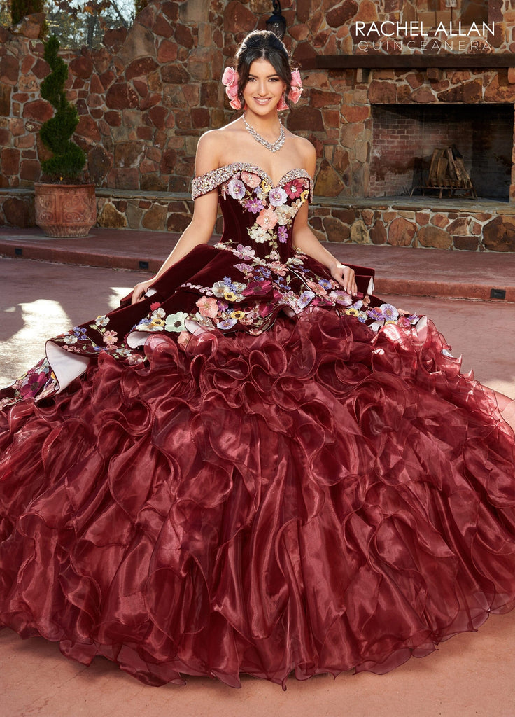 Burgundy off fashion the shoulder quinceanera dresses