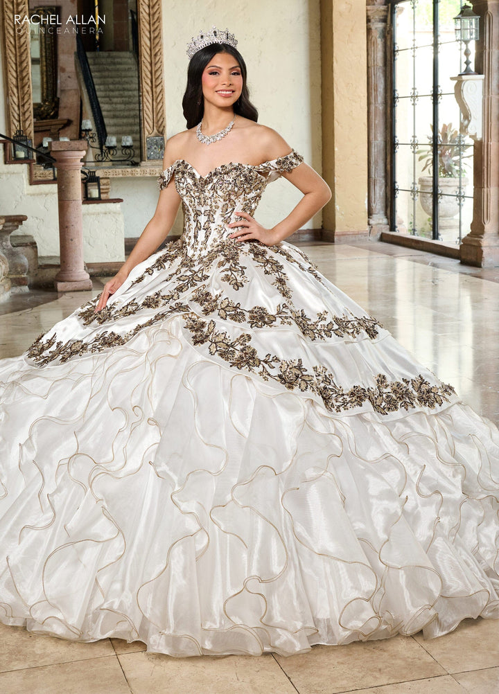 Off Shoulder Ruffled Quinceanera Dress by Rachel Allan RQ5001