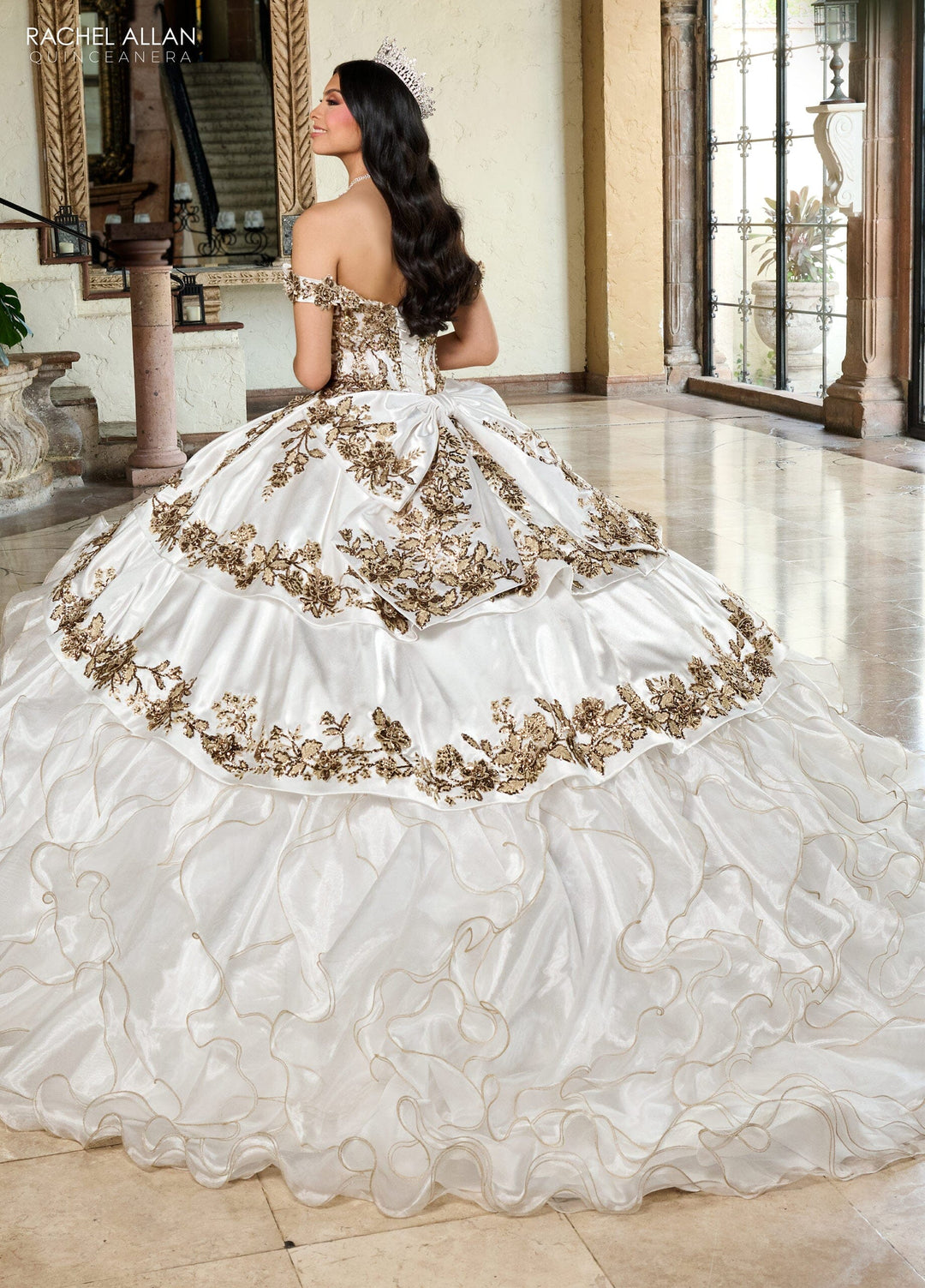 Off Shoulder Ruffled Quinceanera Dress by Rachel Allan RQ5001