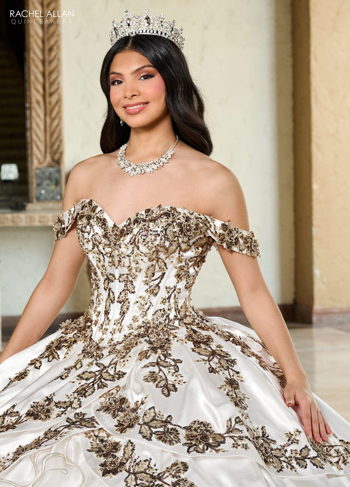 Off Shoulder Ruffled Quinceanera Dress by Rachel Allan RQ5001