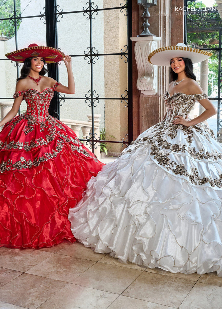 Off Shoulder Ruffled Quinceanera Dress by Rachel Allan RQ5001