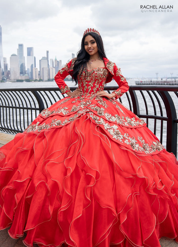 Off Shoulder Ruffled Quinceanera Dress by Rachel Allan RQ5001