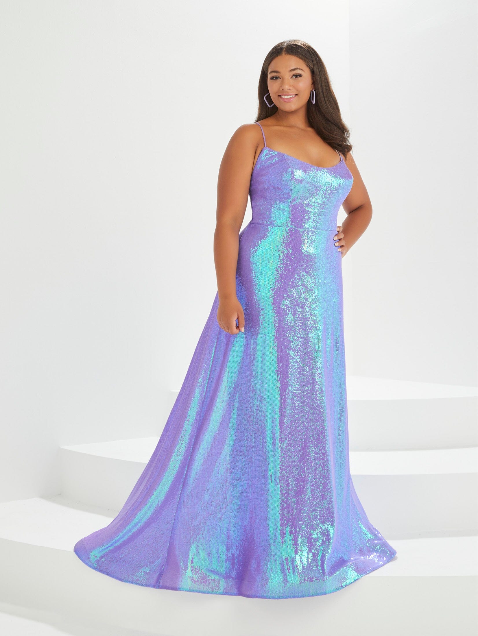 Plus Size Iridescent Sequin Gown by Tiffany Designs 16043 – ABC Fashion