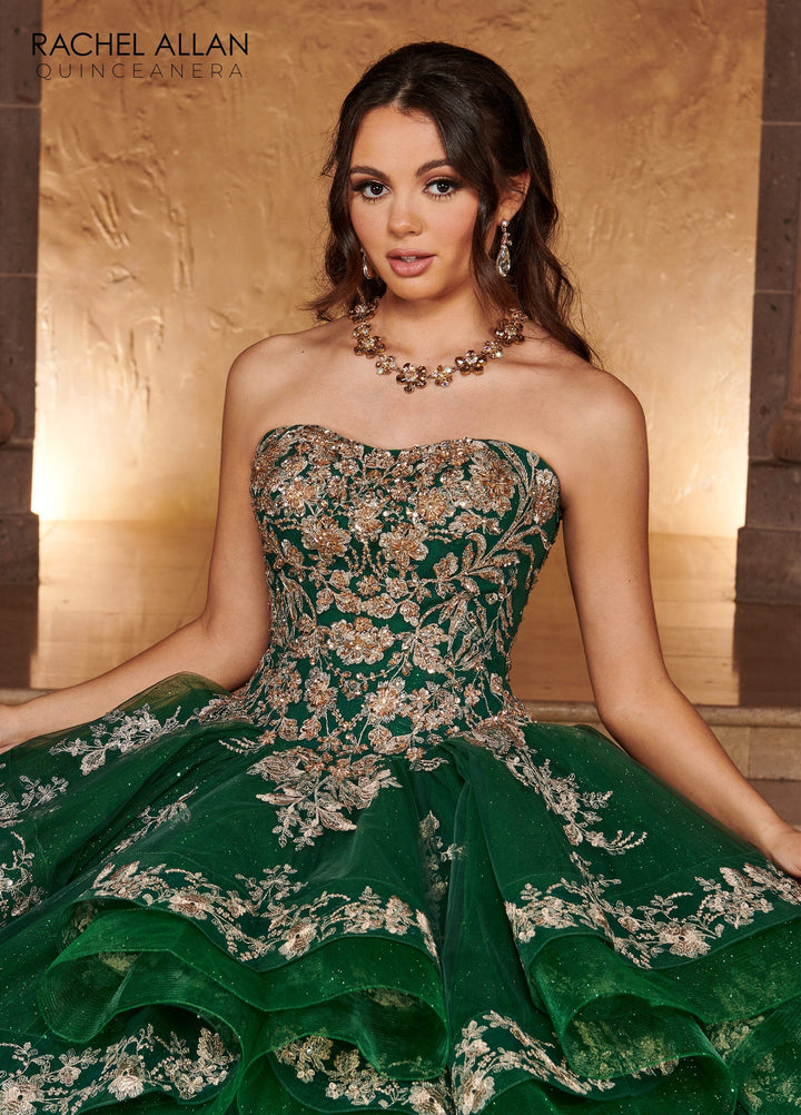 Puff Sleeve Tiered Quinceanera Dress by Rachel Allan RQ3107