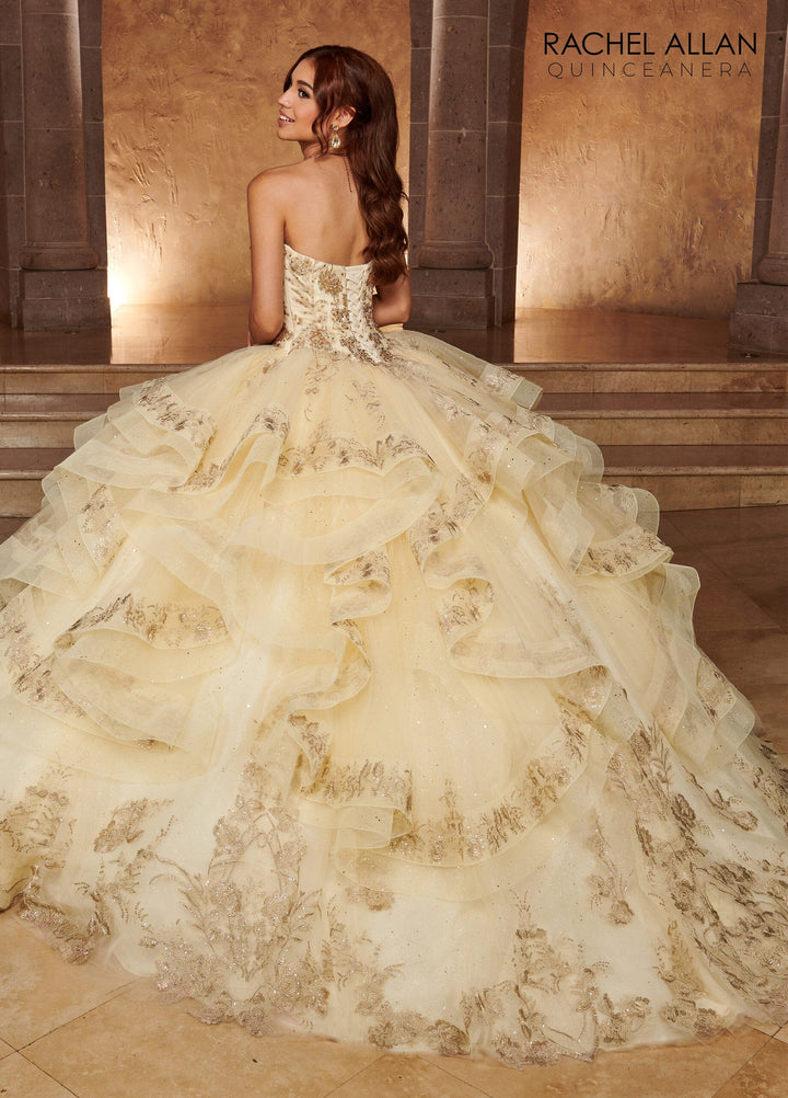 Puff Sleeve Tiered Quinceanera Dress by Rachel Allan RQ3107