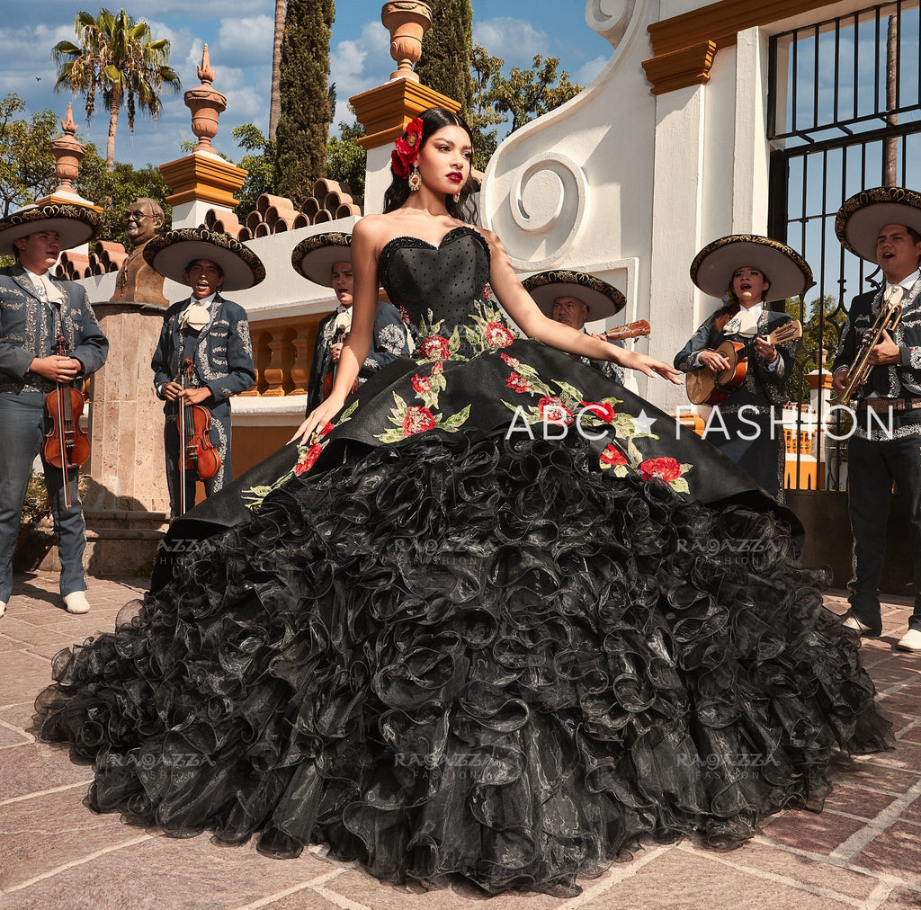 Floral Charro Quince Dress by Ragazza MV17-117 – ABC Fashion