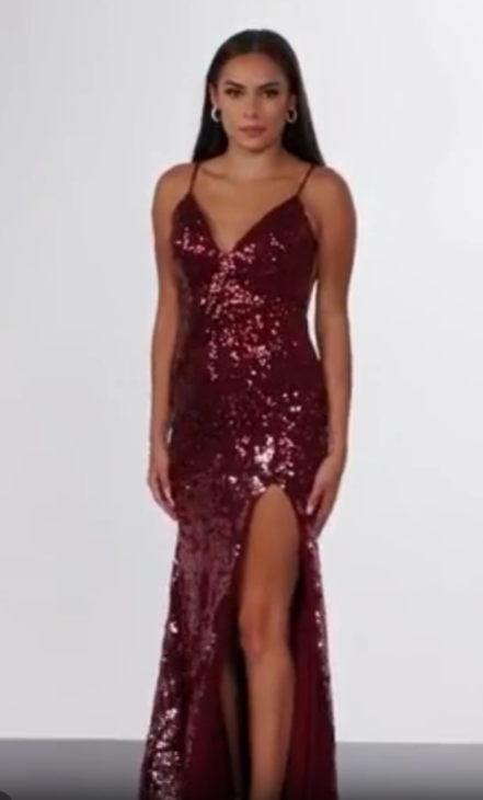 Sequin Fitted Sleeveless Slit Gown by Jovani 09749