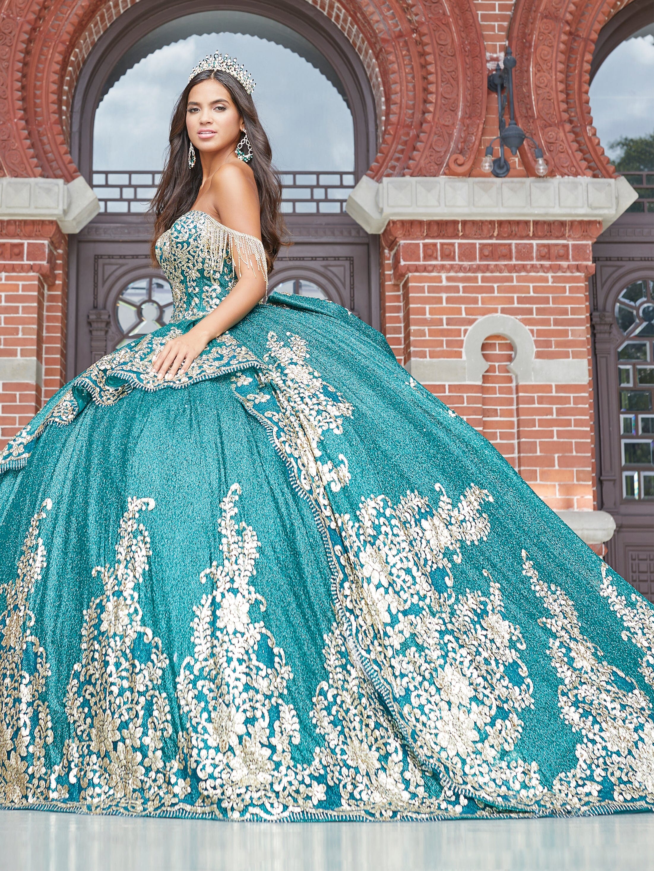 Sequin Applique Quinceanera Dress by House of Wu 26053