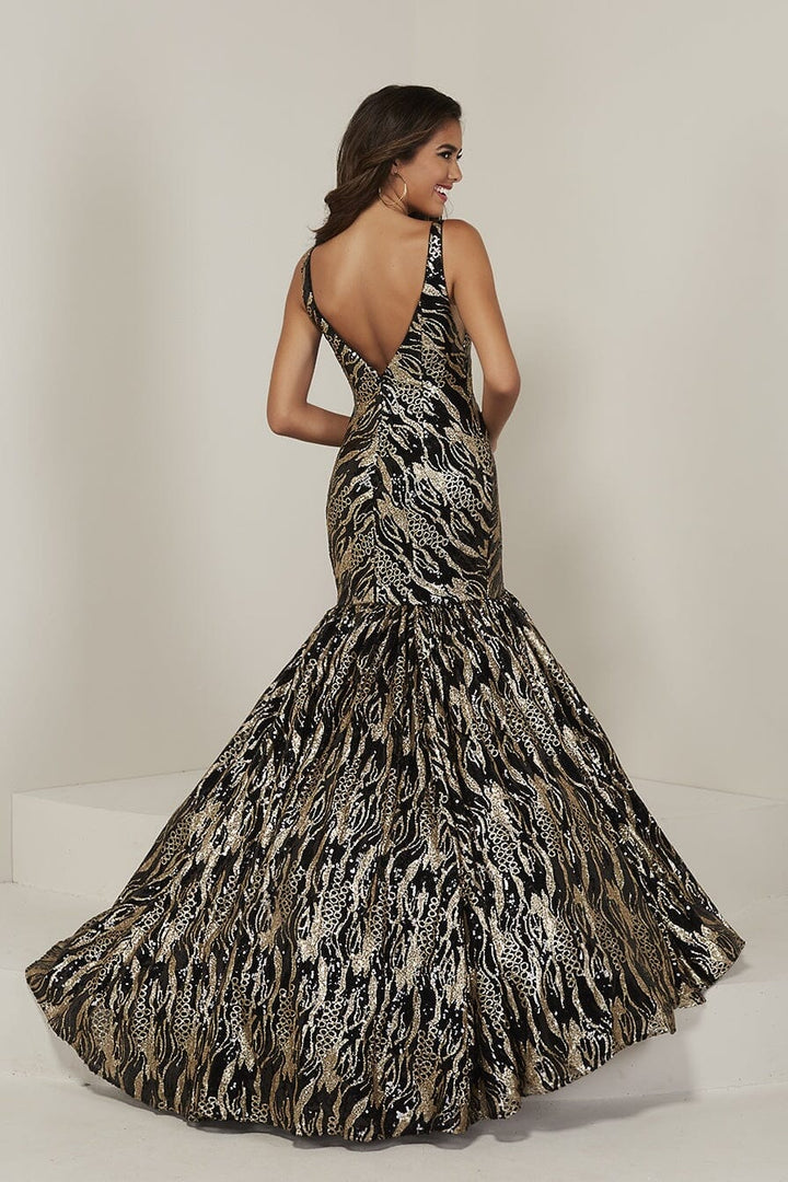 Sequin Print Sleeveless Mermaid Dress by Tiffany Designs 16361