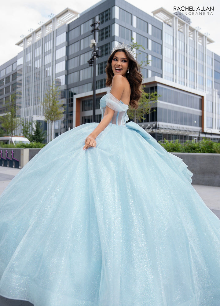 Sheer Corset Glitter Quinceanera Dress by Rachel Allan RQ2183