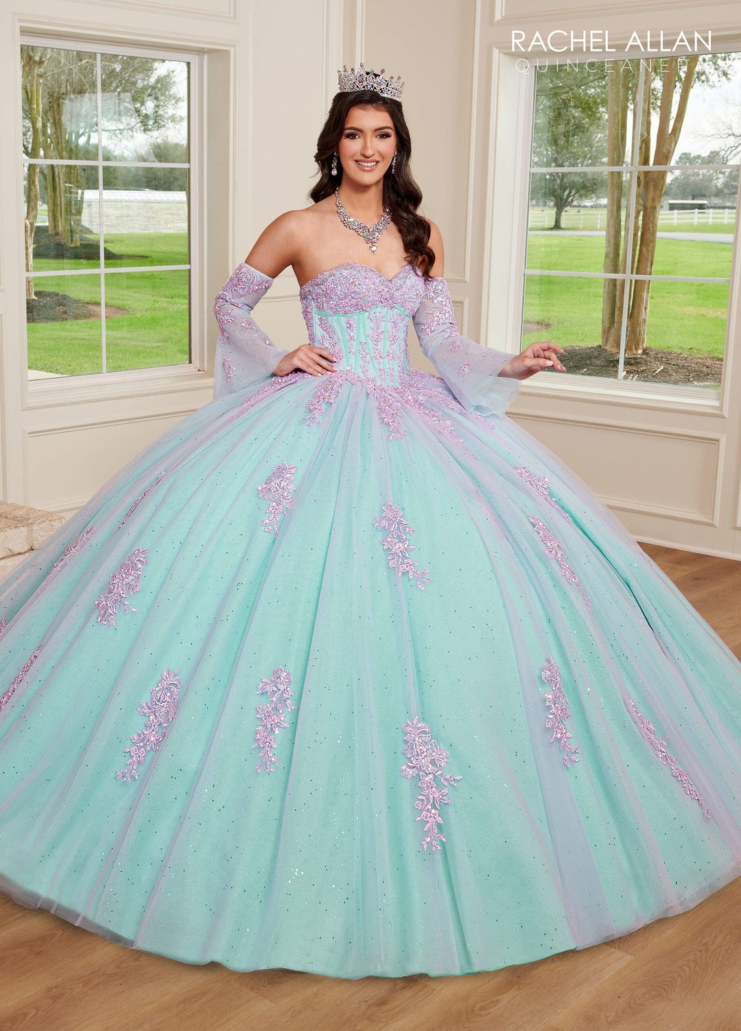 Strapless Bell Sleeve Quinceanera Dress by Rachel Allan RQ1120