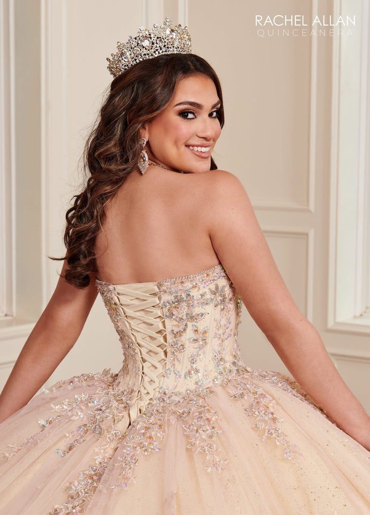 Strapless Bell Sleeve Quinceanera Dress by Rachel Allan RQ1120