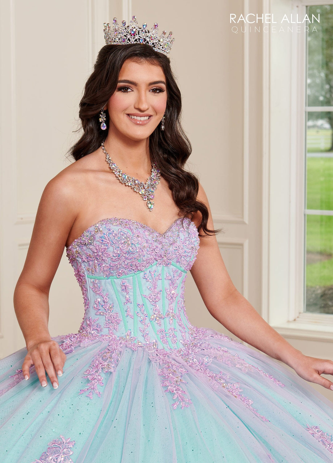 Strapless Bell Sleeve Quinceanera Dress by Rachel Allan RQ1120