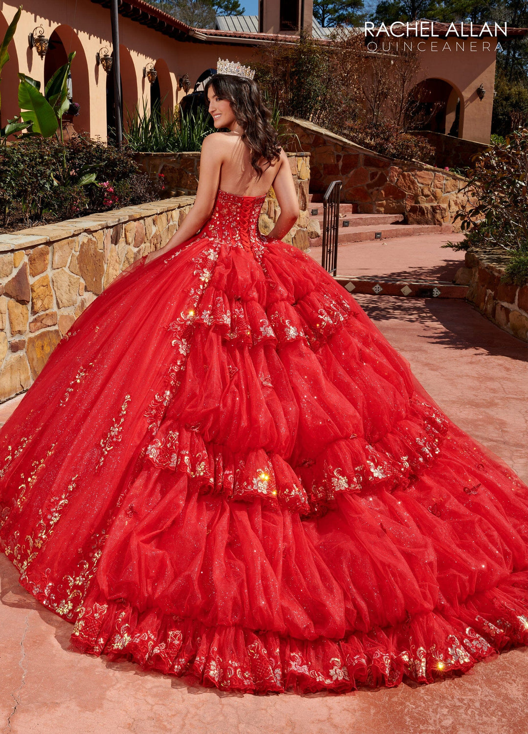 Strapless Bell Sleeve Quinceanera Dress by Rachel Allan RQ2178