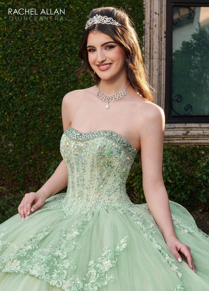 Strapless Bell Sleeve Quinceanera Dress by Rachel Allan RQ2178