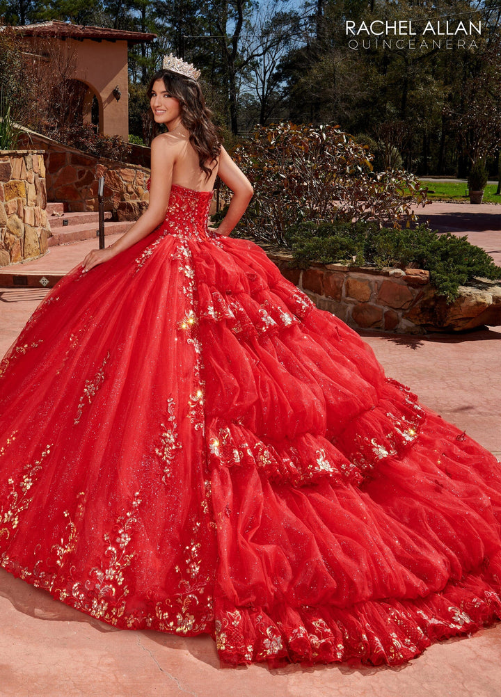 Strapless Bell Sleeve Quinceanera Dress by Rachel Allan RQ2178