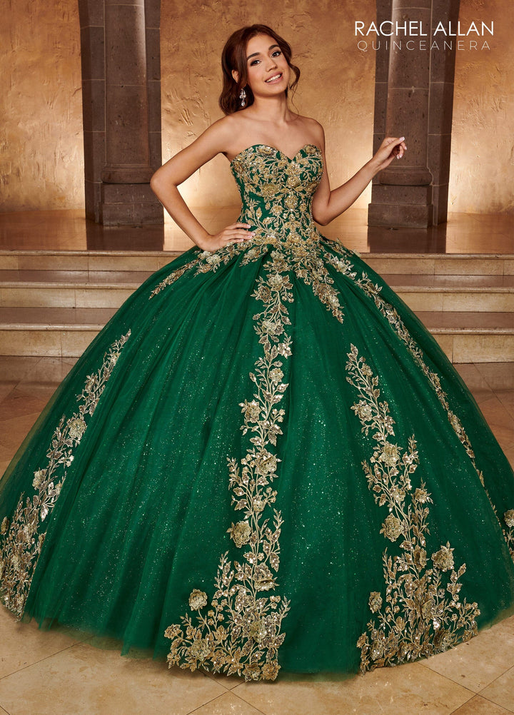 Strapless Cape Quinceanera Dress by Rachel Allan RQ1111